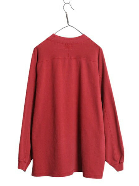 90s OLD GAP モックネック 無地 長袖 Tシャツ メンズ L / 古着 オールド ギャップ ヘビーウェイト ロンT ストレッチ カットソー 紺タグ 赤