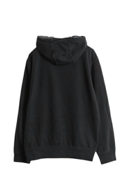 ノースフェイス 迷彩 ロゴ プリント スウェット フード パーカー メンズ L 古着 The North Face プルオーバー 裏起毛 トレーナー 黒 迷彩柄