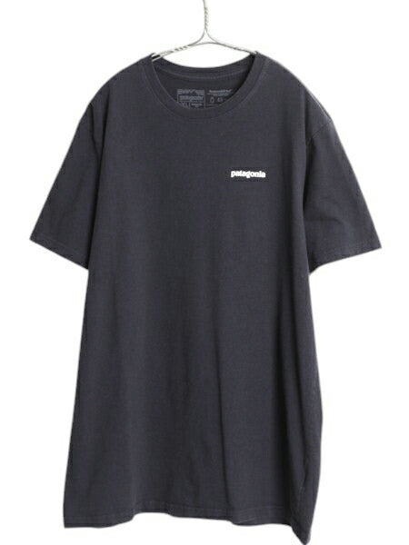 パタゴニア 両面 プリント 半袖 Tシャツ メンズ XL 古着 18年製 P6 バックプリント ボックスロゴ クルーネック カットソー 大きいサイズ 紺