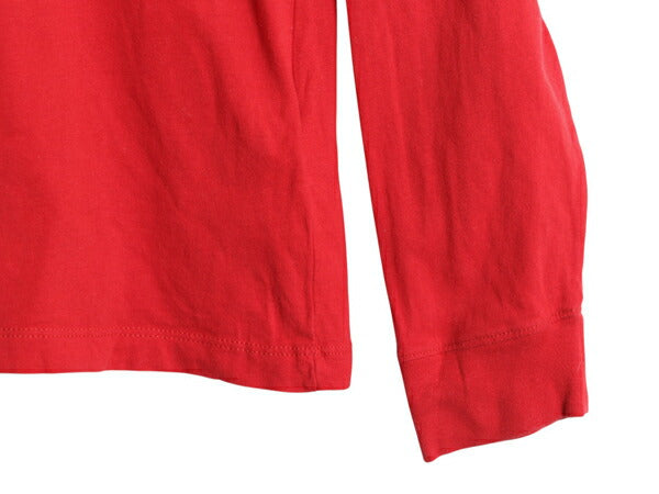 ノースフェイス プリント 長袖 Tシャツ レディース M / アウトドア ロンT ロングスリーブ カットソー 袖プリント ワンポイント シンプル 赤