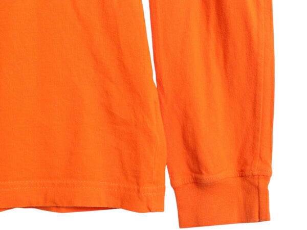 ノースフェイス 両面 プリント 長袖 Tシャツ メンズ M アウトドア ロンT ロングスリーブ カットソー バックプリント ボックスロゴ オレンジ