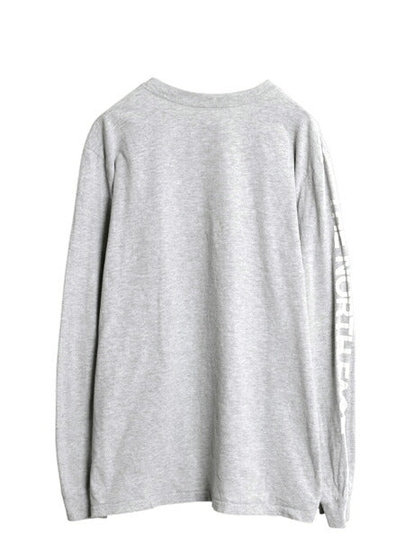 ノースフェイス プリント 長袖 Tシャツ メンズ XL アウトドア ロンT ロングスリーブ カットソー 袖プリント ワンポイント 大きいサイズ 灰