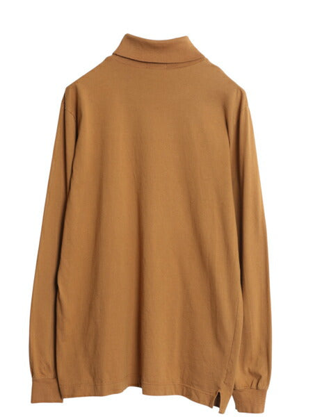 70s 80s ラコステ タートルネック 長袖 Tシャツ L 小さめ メンズ レディース M 程/ ヴィンテージ ロンT スムース コットン ワンポイント 茶