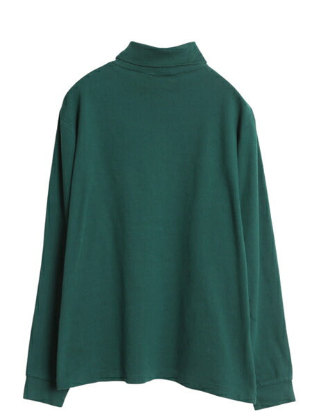 80s USA製 エディーバウアー タートルネック 長袖 Tシャツ メンズ L 古着 ヴィンテージ ロンT スムース コットン 無地 シングルステッチ 緑