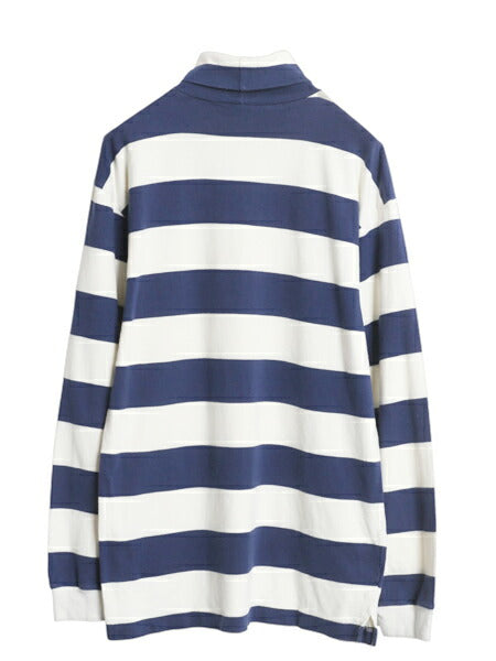 90s オールド ギャップ タートルネック ボーダー 長袖 Tシャツ メンズ XL / ロンT スムース コットン シングルステッチ 大きいサイズ 厚手