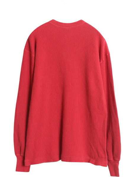 90s USA製 オールド ギャップ ヘンリーネック サーマル 長袖 Tシャツ メンズ L / ロンT ロングスリーブ 無地 カットソー ワッフル インナー