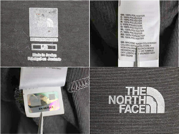 ノースフェイス ボーダー 長袖 Tシャツ メンズ L / アウトドア ロンT ロングスリーブ カットソー インナー ストレッチ ワンポイント 黒 灰