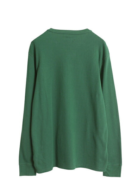 ポロ ラルフローレン サーマル 長袖 Tシャツ メンズ L / ロンT ロングスリーブ ストレッチ カットソー ワッフル インナー 3D エンボス 緑