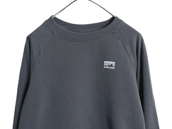 パタゴニア クルーネック スウェット レディース M / アウトドア トレーナー カットソー 長袖 Tシャツ ロンT 薄手 ワンポイント 白タグ 灰