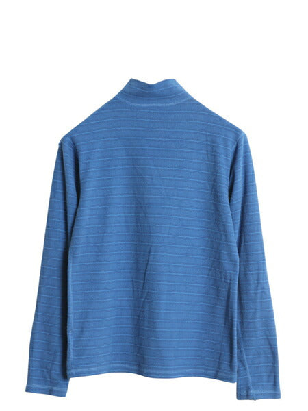 パタゴニア マイクロD ハーフジップ ボーダー フリース プルオーバー キッズ XL レディース S 程 11年製 ロンT 長袖 Tシャツ ハイネック 青