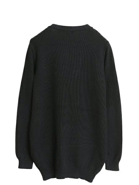 ラルフローレン コットン ニット カーディガン レディース M ポロ スポーツ セーター 重ね着 前開き 羽織り ポケット付き ワンポイント 黒