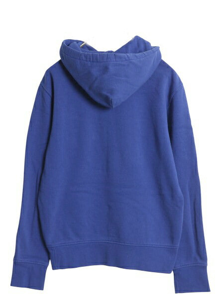 ミドルポニー ポロ ラルフローレン スウェット フード パーカー メンズ S / プルオーバー トレーナー 裏起毛 USA フェルト ワッペン 前V 青