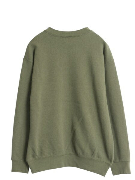 USA製 米軍実物 USMC プリント スウェット メンズ M 12年製 マリンコープ 海兵隊 ミリタリー 軍物 トレーナー 裏起毛 ワンポイント カーキ