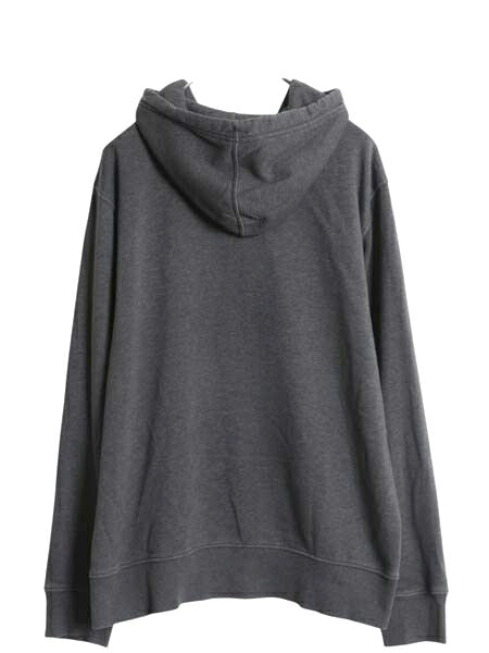 ノースフェイス プリント スウェット フード パーカー メンズ L アウトドア プルオーバー 裏起毛 トレーナー 薄手 シンプル ゆったり 濃灰