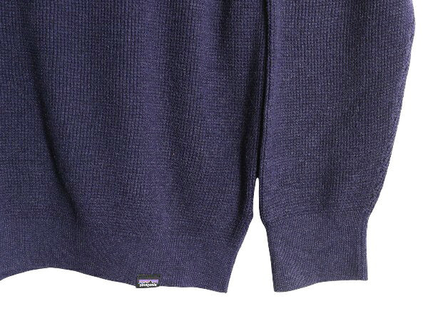 パタゴニア ユークラッグ ニット セーター メンズ XL 古着 18年製 アウトドア 無地 ワッフル リブ編み 大きいサイズ ワンポイント ネイビー