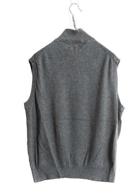 ポロ ラルフローレン ハーフジップ ニット ベスト メンズ M 高級 100% ピマ コットン セーター ハイネック ワンポイント プルオーバー ジレ