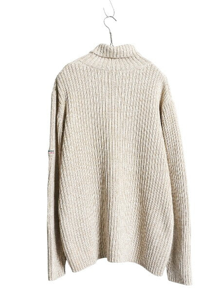 ポロジーンズ ラルフローレン タートルネック コットン ニット セーター メンズ XL / リブ編み 無地 大きいサイズ ハイネック ワンポイント