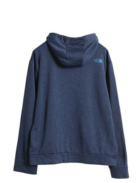 ノースフェイス プリント スウェット フード パーカー メンズ M ジャージ 素材 ストレッチ 裏 フリース プルオーバー トレーナー ツートン