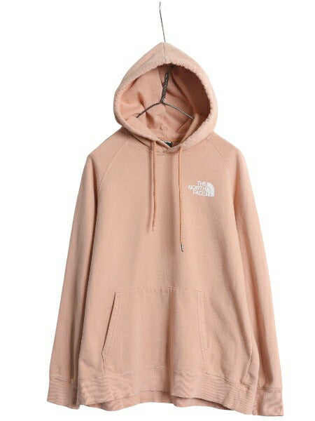 ノースフェイス 両面 プリント スウェット フード パーカー レディース L 古着 アウトドア トレーナー 裏起毛 プルオーバー バックプリント