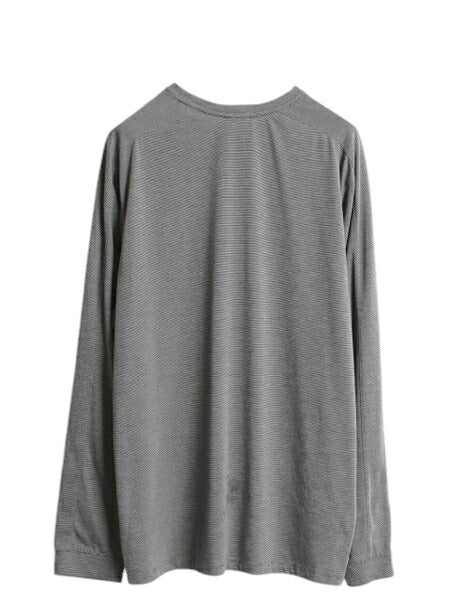 ノースフェイス ボーダー 長袖 Tシャツ メンズ XL ロンT ロングスリーブ カットソー インナー ストレッチ 大きいサイズ ワンポイント 黒 灰