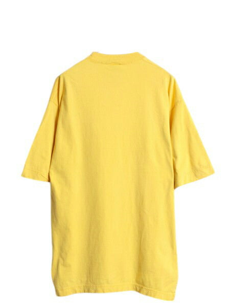 90s USA製 ラッセル 無地 半袖 Tシャツ メンズ レディース L / オールド コットン ヘビーウェイト カットソー ブランク シンプル イエロー