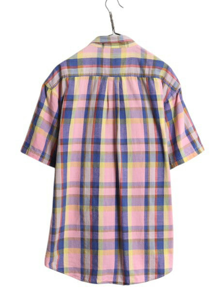 80s チャップス ラルフローレン チェック 半袖 ボタンダウン シャツ メンズ XL ヴィンテージ 半袖シャツ オックスフォード 大きいサイズ BD