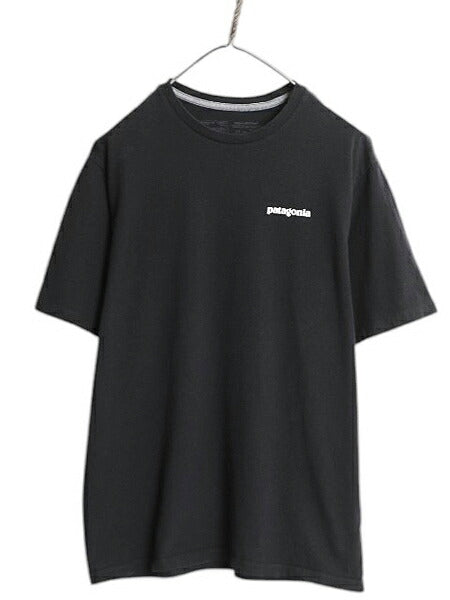 パタゴニア 両面 プリント 半袖 Tシャツ メンズ M 古着 21年製 アウトドア P6 ボックスロゴ バックプリント カットソー ブラック シンプル