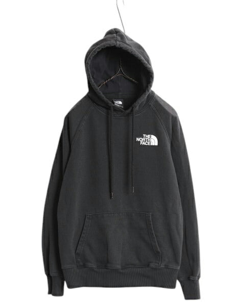 US企画 ノースフェイス 両面 プリント スウェット フード パーカー レディース XS 黒 The North Face アウトドア プルオーバー トレーナー