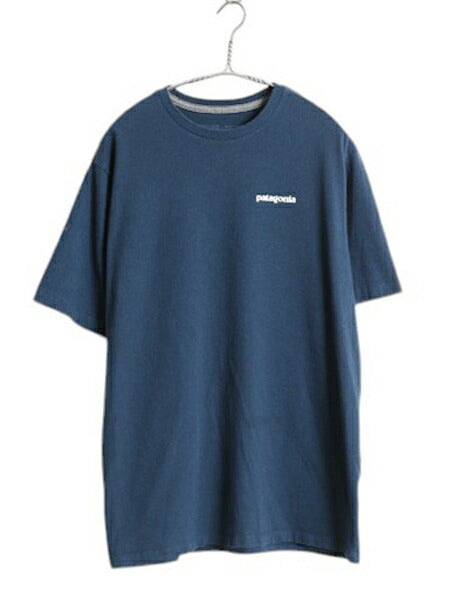 パタゴニア 両面 プリント 半袖 Tシャツ メンズ M / アウトドア P6 バックプリント ボックスロゴ クルーネック カットソー ブルー ネイビー