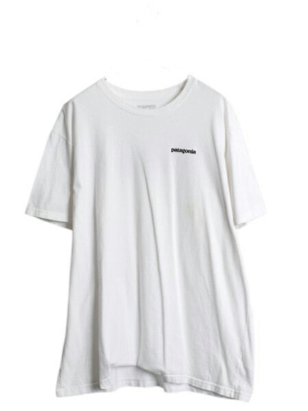 パタゴニア 両面 プリント 半袖 Tシャツ メンズ XL 17年製 アウトドア バックプリント フィッシュ グラフィック イラスト 大きいサイズ 白