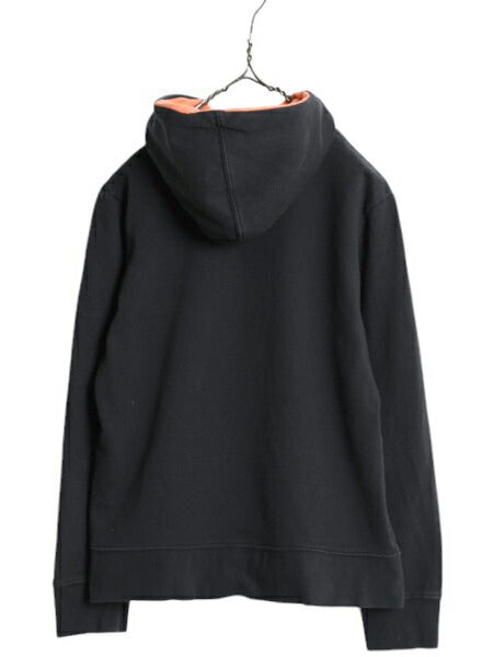 US企画 ノースフェイス プリント スウェット フード パーカー レディース L / The North Face プルオーバー 裏起毛 トレーナー ツートン 黒