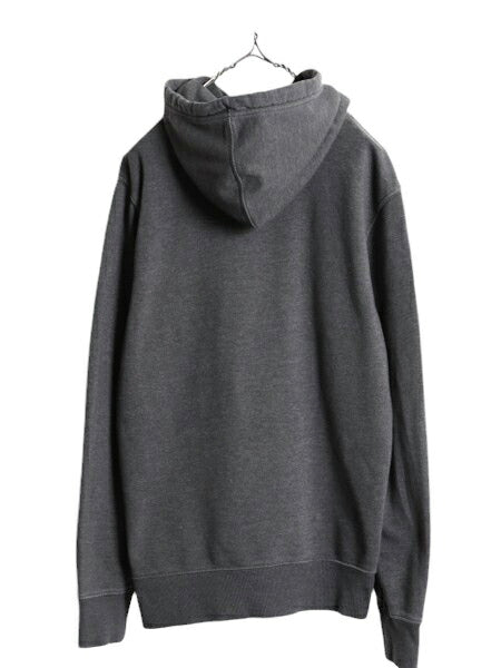 ノースフェイス プリント スウェット フード パーカー メンズ M / 古着 The North Face プルオーバー トレーナー 裏起毛 アウトドア 濃灰