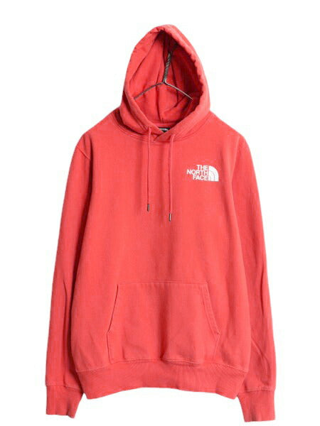 US企画 ノースフェイス 両面 プリント スウェット フード パーカー メンズ S The North Face 裏起毛 トレーナー アウトドア プルオーバー