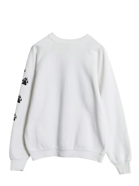 80s USA製 ドッグ アート イラスト プリント スウェット メンズ レディース L 小さめ M / ヴィンテージ アニマル 犬 トレーナー 裏起毛 白