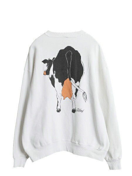 90s USA製 ウシ アート イラスト 両面 プリント スウェット メンズ レディース XL 古着 オールド アニマル トレーナー 裏起毛 大きいサイズ