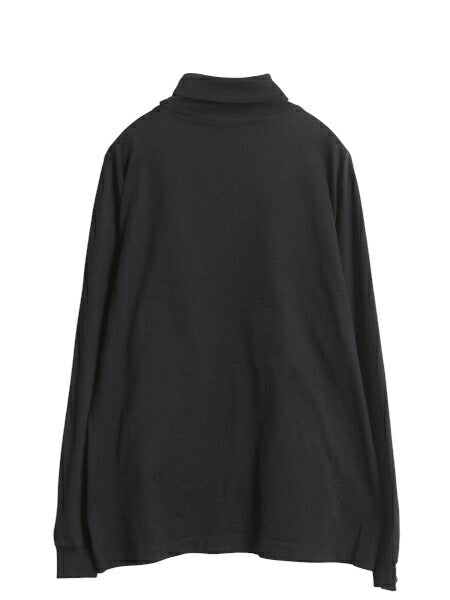 90s USA製 ランズエンド タートルネック 長袖 Tシャツ メンズ L / オールド ロンT スムース ストレッチ コットン 無地 カットソー ブラック