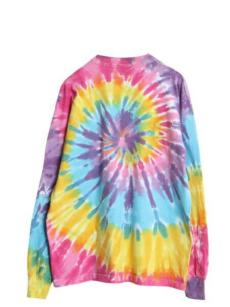 90s USA製 タイダイ 染め 長袖 Tシャツ メンズ XL オールド ロンT ロングスリーブ カットソー シングルステッチ マルチカラー 大きいサイズ