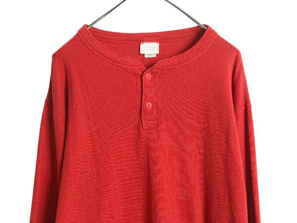 80s USA製 エルエルビーン ヘンリーネック 長袖 Tシャツ メンズ L 古着 ヴィンテージ ロンT アンダーシャツ ロングスリーブ 2レイヤー 厚手