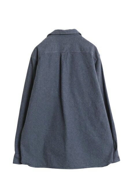 エルエルビーン シャモア クロス 長袖 シャツ メンズ L アウトドア ネルシャツ ヘビーウェイト コットン ゆったり 無地 フランネル ブルー