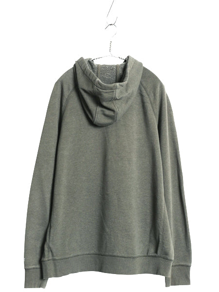 US企画 カーハート フォース プリント スウェット パーカー メンズ L 古着 トレーナー 裏起毛 プルオーバー ミドルウェイト オリーブ MOS