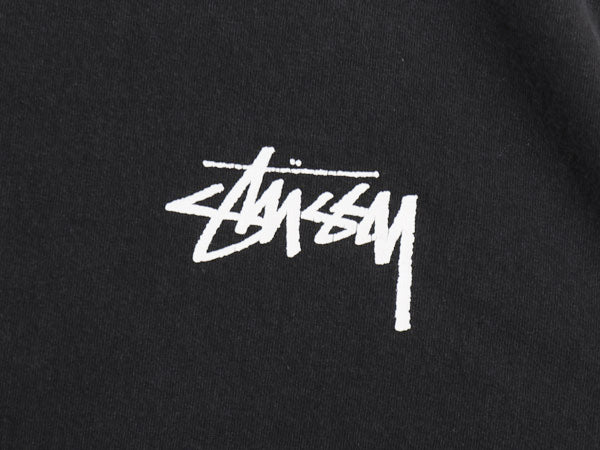 ステューシー 両面 アート イラスト プリント Tシャツ メンズ L ヘビーウェイト コットン フラワー ストック ロゴ グラフィック ブラック 