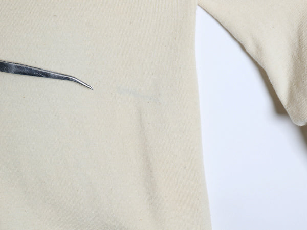 80s 米軍実物 US ARMY ヘンリーネック アンダーシャツ メンズ L / 81年製 ヴィンテージ 長袖 Tシャツ サーマル リブ編み ロンT ナチュラル
