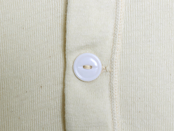 80s 米軍実物 US ARMY ヘンリーネック アンダーシャツ メンズ L / 81年製 ヴィンテージ 長袖 Tシャツ サーマル リブ編み ロンT ナチュラル