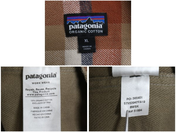 パタゴニア ロングスリーブ フィヨルド フランネル シャツ メンズ XL 古着 19年製 ネルシャツ 迷彩 カモフラ 長袖シャツ 大きいサイズ 総柄