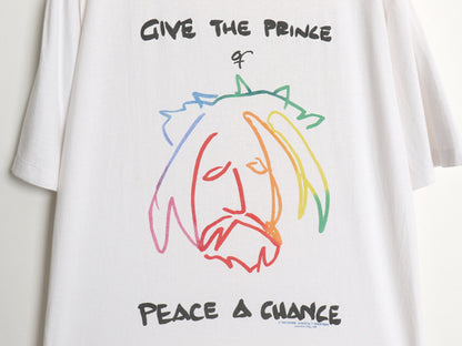 90s USA製 パロディ アート イラスト プリント Tシャツ メンズ L オールド ジョンレノン グラフィック シングルステッチ ヘビーウェイト 白