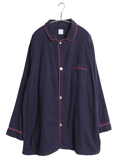 90s USA製 ブルックスブラザーズ フランネル 長袖 パジャマ シャツ メンズ XL / オールド コットン 無地 ネルシャツ ボックス 大きいサイズ