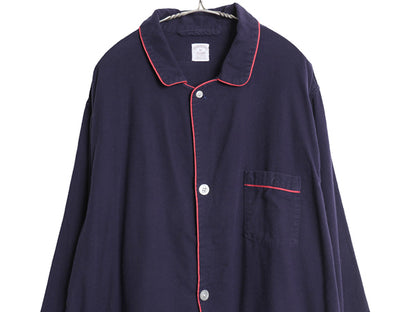 90s USA製 ブルックスブラザーズ フランネル 長袖 パジャマ シャツ メンズ XL / オールド コットン 無地 ネルシャツ ボックス 大きいサイズ