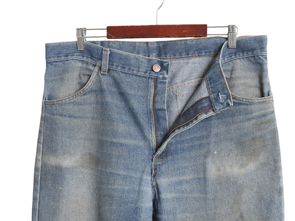 80s USA製 シアーズ ローバックス デニム パンツ メンズ 38 30 古着 ヴィンテージ ジーパン ジーンズ ストレート ヒゲ ダメージ クラッシュ