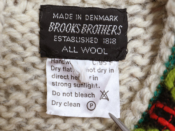 60s デンマーク製 ブルックスブラザーズ ニット カーディガン レディース L 程/ ヴィンテージ 黒タグ ウール セーター チロリアン 前開き