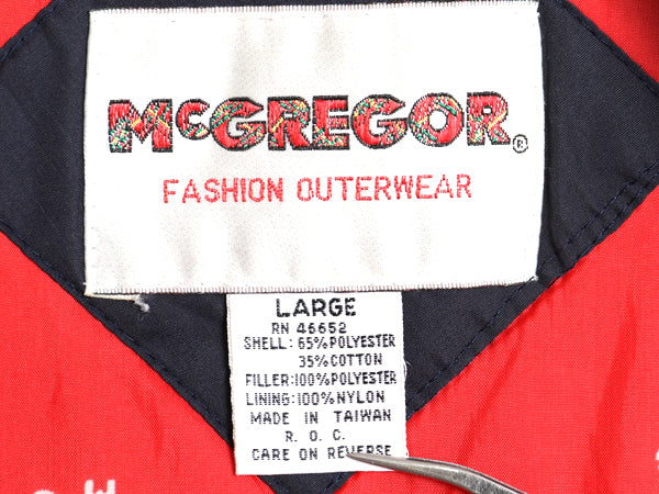 80s マクレガー 中綿 ファラオ ジャケット メンズ L / ヴィンテージ ショールカラー カーコート ハーフ コート フルジップ ライナー付き 紺